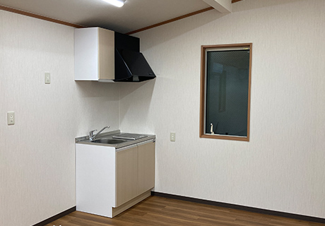 トイレやミニキッチン等取り付け可能です。